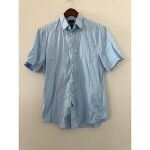 H & M Premium Cotton Slim Fit Short Sleeve Shirt sz M 15/34